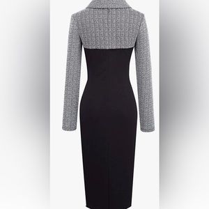 Colorblock Retro Black Dress- XL